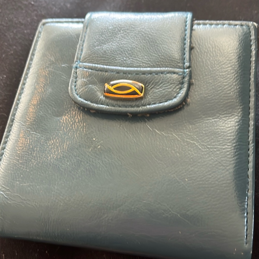 Buxton lamb skin wallet with kiss lock change purse